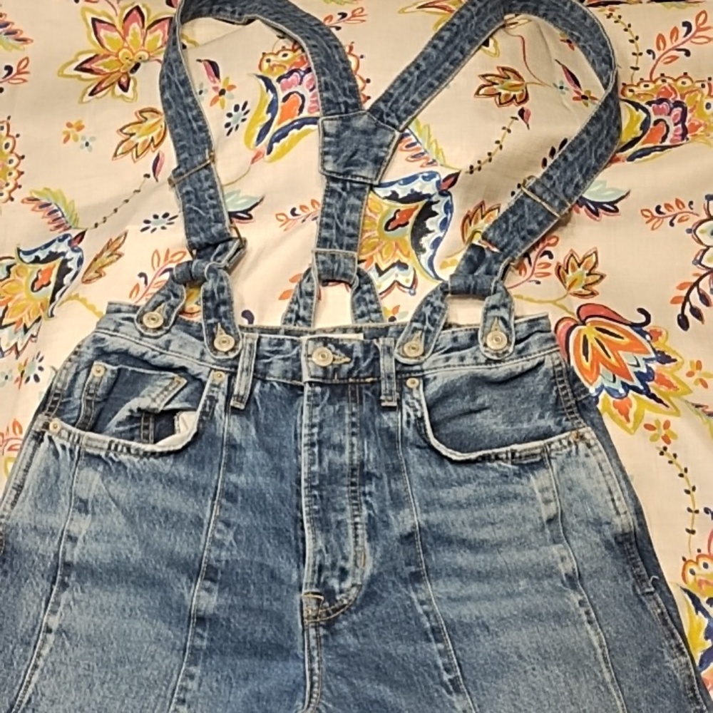 Free People 28 Berkeley Suspender Jeans - Picture 2 of 10